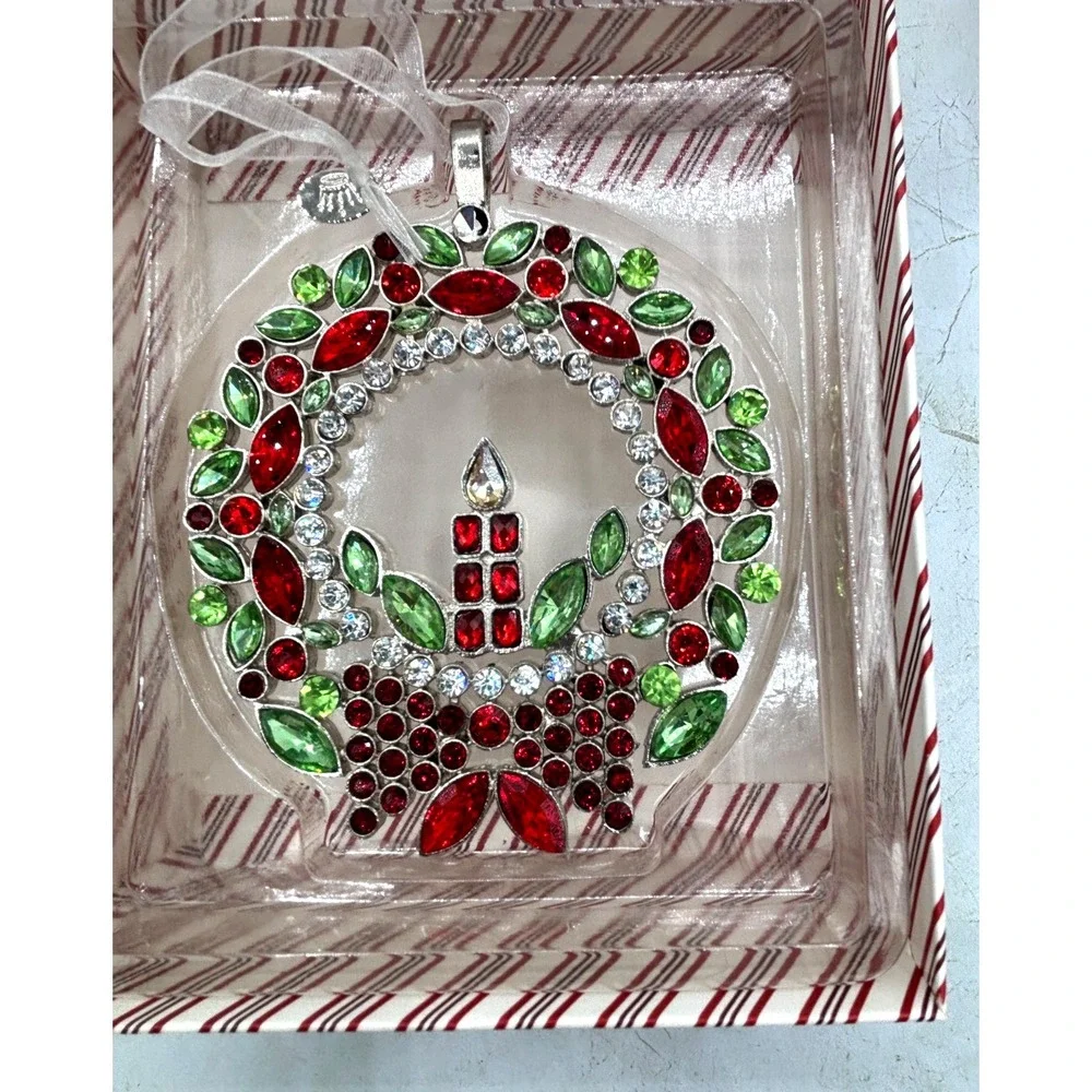 Hallmark Ornament Keepsake RADIANT WREATH 2018 Metal Rhinestones Ruth Donikowski